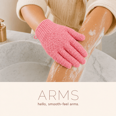 Lavabolife glove in use on one body zone