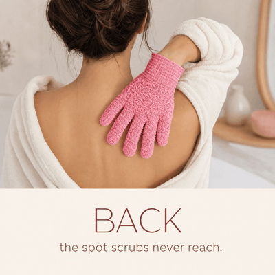 Lavabolife glove in use on one body zone